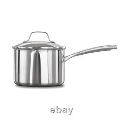 Casserole classique en acier inoxydable, 3,5 litres, aluminium à impact 3,5 QT