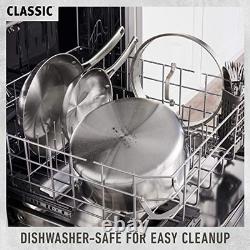 Casserole classique en acier inoxydable, 3,5 litres, aluminium à impact 3,5 QT
