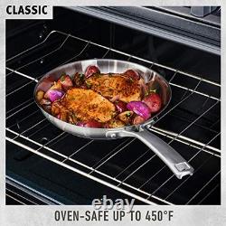 Casserole classique en acier inoxydable, 3,5 litres, aluminium à impact 3,5 QT