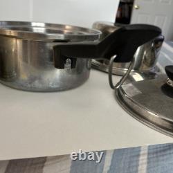 Casserole classique en acier inoxydable de 2-1 Quart et 2-3 Quart avec couvercles