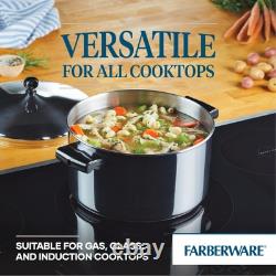 Casserole classique en acier inoxydable de 6 quarts avec couvercle, pot en acier inoxydable avec couvercle