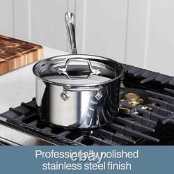 Casserole couverte en acier inoxydable D3 de 4 pintes - Fabriquée aux États-Unis - L’originale