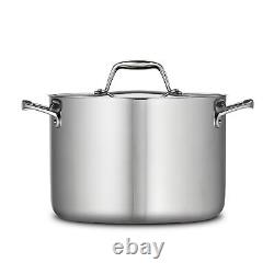 Casserole couverte en acier inoxydable prête pour l'induction Tri-Ply Clad de 8 litres, 80116