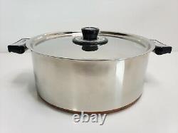 Casserole de 5 quarts en acier inoxydable vintage Revereware revêtue de cuivre