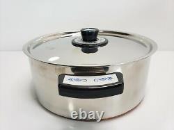 Casserole de 5 quarts en acier inoxydable vintage Revereware revêtue de cuivre