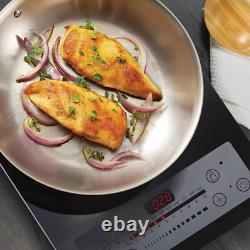 Casserole de 8 quarts avec couvercle, casserole à pâtes prête pour induction en acier inoxydable à triple épaisseur