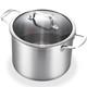 Casserole De 8 Quarts En Acier Inoxydable à Trois Couches, Compatible Avec Tous Les Types De Cuisinières Jusqu'à 600 Degrés Fahrenheit.