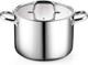 Casserole En Acier Inoxydable Cook N Home 8 Quarts, Triple Épaisseur, Argent