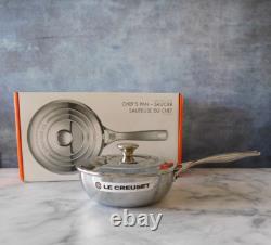 Casserole en Acier Inoxydable Tri-Ply Le Creuset avec Couvercle, 2 Quart Neuf