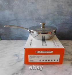 Casserole en Acier Inoxydable Tri-Ply Le Creuset avec Couvercle, 2 Quart Neuf