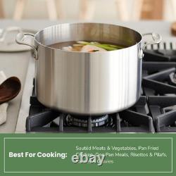 Casserole en Acier Inoxydable de 8 Quart American Kitchen, Faitout, Avec Couvercle