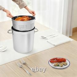 Casserole en acier inoxydable 78 quart, grande cuisine, soupe, cuisson, cuisson à la vapeur, friteuse