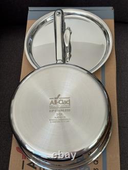 Casserole en acier inoxydable All-Clad D3 de 3 quarts avec couvercle, neuve dans la boîte