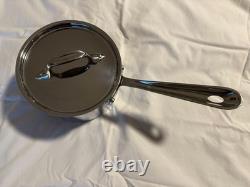 Casserole en acier inoxydable All-Clad avec couvercle 2 quarts fabriquée aux États-Unis