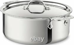 Casserole en acier inoxydable All-Clad compacte à trois couches de 5 qt avec couvercle