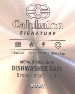 Casserole en acier inoxydable CALPHALON Signature Series de 2,5 quart NEUVE sans boîte 1