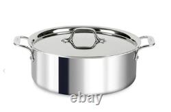 Casserole en acier inoxydable D5 de 6 quarts avec couvercle NEUVE dans sa boîte
