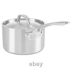 Casserole en acier inoxydable à 5 couches avec couvercle, casserole de 3 quarts, pot de cuisson