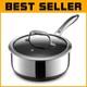 Casserole En Acier Inoxydable Antiadhésive De 3 Quart Polyvalente, Compatible Lave-vaisselle Et Four