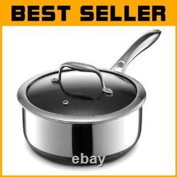 Casserole en acier inoxydable antiadhésive de 3 quart polyvalente, compatible lave-vaisselle et four