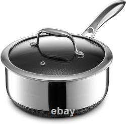 Casserole en acier inoxydable antiadhésive de 3 quart polyvalente, compatible lave-vaisselle et four