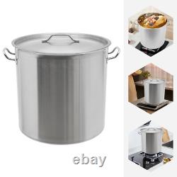 Casserole en acier inoxydable de 100 quart avec couvercle pour cuisine de restaurant. Casserole en acier inoxydable de 100 quart avec couvercle pour cuisine de restaurant.