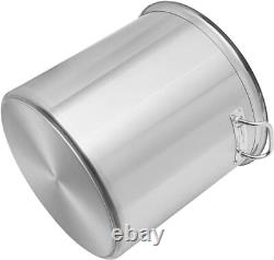 Casserole en acier inoxydable de 100 quarts avec couvercle, pot en acier robuste pour soupe