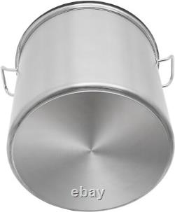 Casserole en acier inoxydable de 100 quarts avec couvercle, pot en acier robuste pour soupe