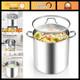 Casserole En Acier Inoxydable De 20 Quarts Avec Couvercle, Batterie De Cuisine Robuste &agrave; Induction, Cann