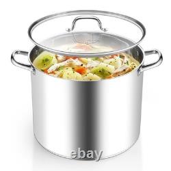 Casserole en acier inoxydable de 20 quarts avec couvercle, batterie de cuisine robuste à induction, Cann