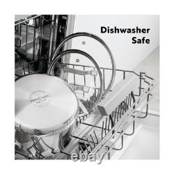 Casserole en acier inoxydable de 4 quarts avec couvercle, entièrement gainée, à trois couches, marmite/cocotte