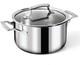 Casserole En Acier Inoxydable De 4 Quarts Avec Couvercle, Enti&egrave;rement Rev&ecirc;tue &agrave; Trois Couches, Marmite/casserole