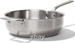 Casserole en acier inoxydable de 5 quart, poêle saucier 5 couches en acier inoxydable professionnel