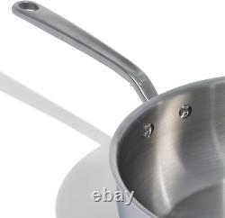 Casserole en acier inoxydable de 5 quarts, poêle saucier 5 plis clad professionnel