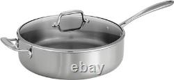 Casserole en acier inoxydable de 6 quarts avec couvercle en verre fabriquée au Brésil