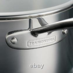 Casserole en acier inoxydable de 6 quarts avec couvercle en verre fabriquée au Brésil