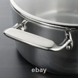 Casserole en acier inoxydable de 6 quarts avec couvercle en verre fabriquée au Brésil