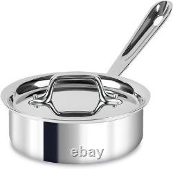 Casserole haute à parois droites en acier inoxydable de 1 quart pour une distribution uniforme de la chaleur
