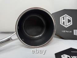 Casserole hybride en acier inoxydable HexClad 1 quart avec couvercle en verre NOUVEAU