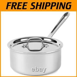 Casserole professionnelle en acier inoxydable de 3 quarts avec couvercle durable fabriquée aux États-Unis