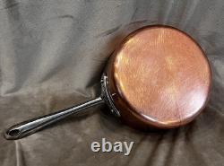 Casserole vintage rare en acier inoxydable et cuivre All-Clad de 3 quarts avec poignée