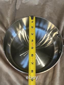Casserole vintage rare en acier inoxydable et cuivre All-Clad de 3 quarts avec poignée