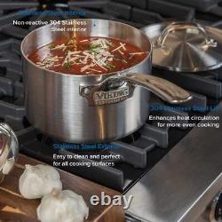 Cassserole en acier inoxydable 5 plis de 3 litres pour professionnel culinaire, avec couvercle