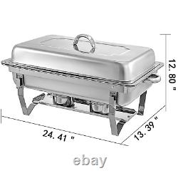 Chafing Dish 4 Packs 8 Quart Acier Inoxydable Chafer Taille Complete Chafer Rectangulaire