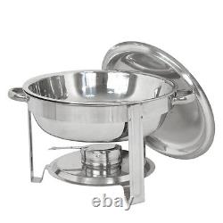 Chafing Dish 5 Litres en Acier Inoxydable Lot de 5 Plateau Rond Buffet Réchaud de Restauration