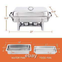 Chafing Dish 8 quart en acier inoxydable rectangulaire Chafer de taille complète Buffet