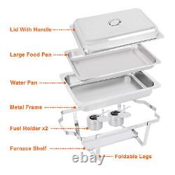 Chafing Dish 8 quart en acier inoxydable rectangulaire Chafer de taille complète Buffet