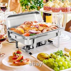 Chafing Dish 8 quart en acier inoxydable rectangulaire Chafer de taille complète Buffet