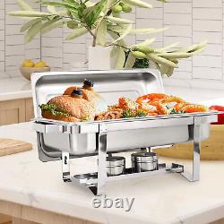 Chafing Dish 8 quart en acier inoxydable rectangulaire Chafer de taille complète Buffet