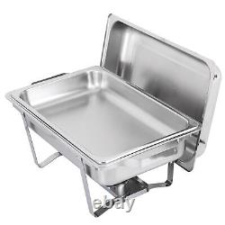 Chafing Dish 8 quart en acier inoxydable rectangulaire Chafer de taille complète Buffet